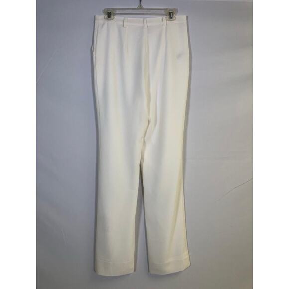 New With Tags Cinq A Sept Elisabeth Crepe Pleated Lined Trousers 6 Ivory - Picture 2 of 12